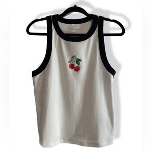 Old Navy White and Black Ringer Tank Top
